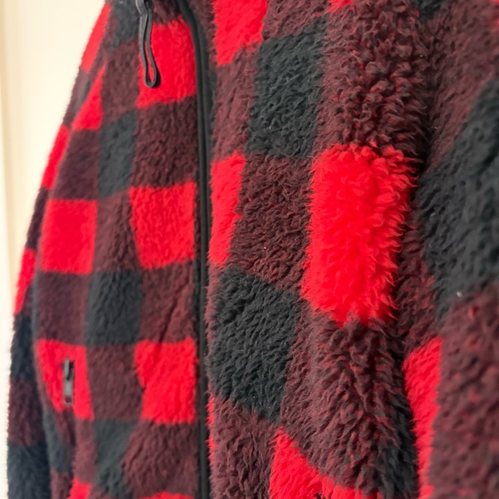 MOTHER Denim Buffalo Plaid Sherpa Jacket | Small - Picture 4 of 9